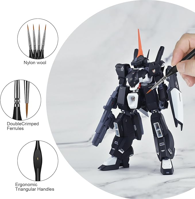 Miniature Paint Brushes Kit, Fine Detail Painting Brush Micro Professional Tiny Paints Brush Set for Art Watercolor Oil Acrylic,Mandala Painting,Craft Models Rock Painting Citadel(Black)