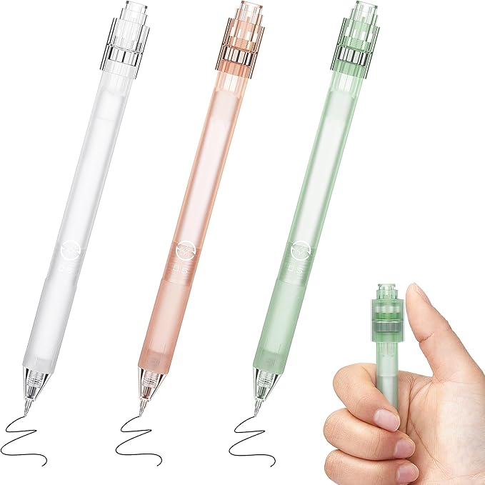 Leven Fidget Spinning Gel Pens Pack of 3, Stress Relief 0.5mm Black Ink Pens, Fine Point Smooth Writing Ballpoint Pen, Quick Dry for Journaling Office School Minimalistic