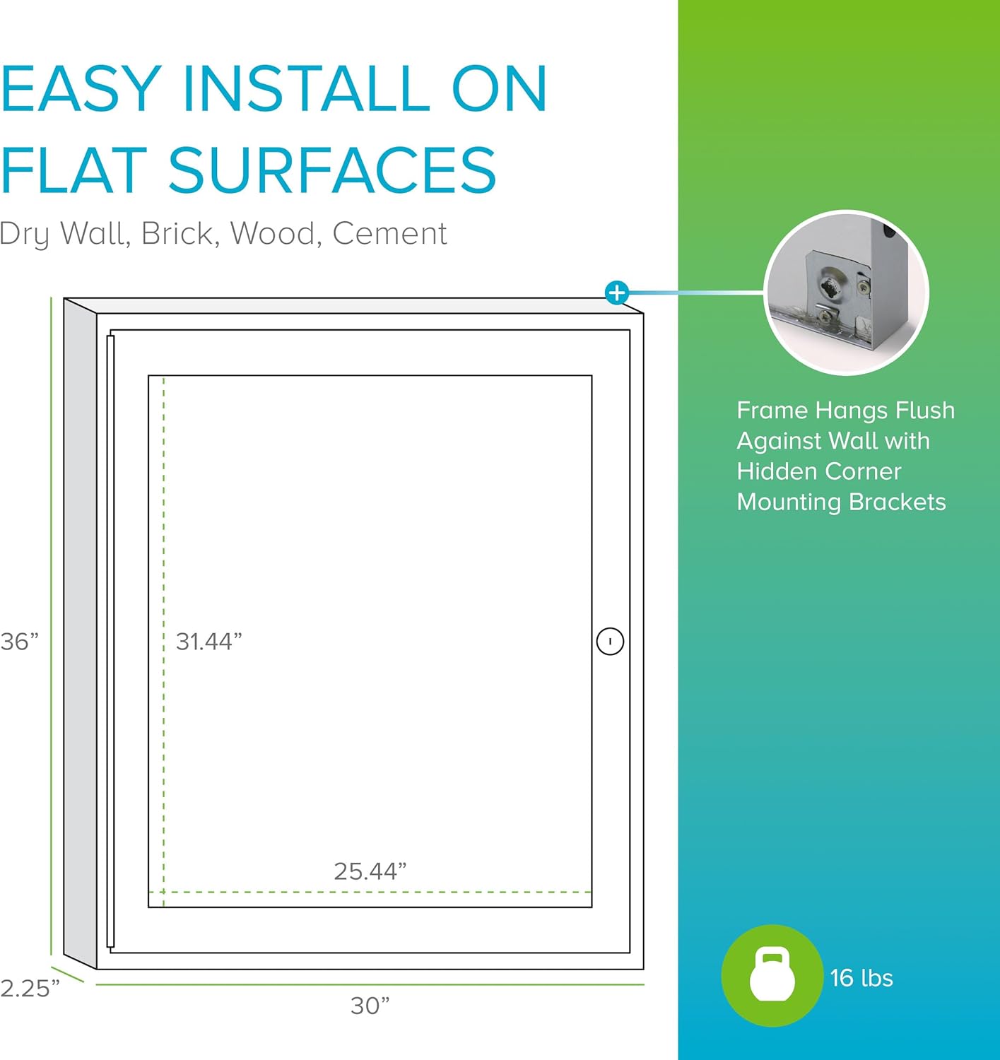 Ghent 36"x30" 1-Door Outdoor Enclosed Vinyl Bulletin Board, Shatter Resistant, with Lock, Satin Aluminum Frame - Ebony (PA13630VX-183), Made in the USA
