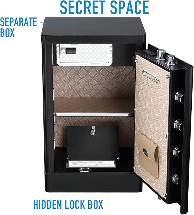 Tenamic Deluxe Biometric Fingerprint Safe Box Smart Touch Screen Fireproof Safe for Home Office Hotel 3.83 Cubic