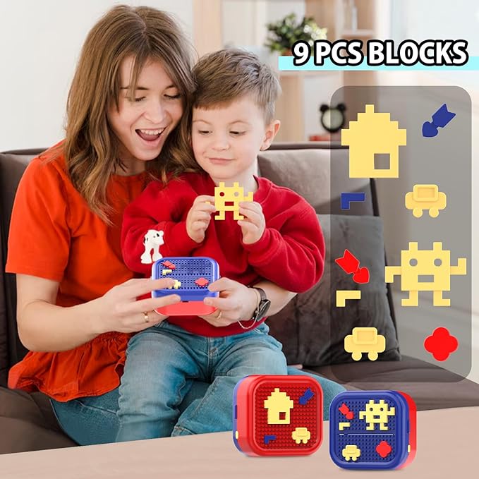 Mini Sticker Printer Building Block Bluetooth Smart Pocket Inkless Thermal Printer with 10 Rolls Paper,Colored Pen＆Sticker for iOS&Android,Portable Receipt Printer for Photo Journal Notes Memo