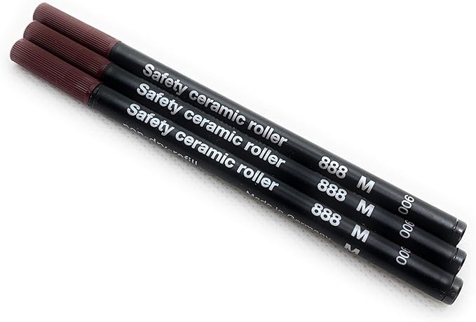 SCHMIDT 3 Pack 888 Black Medium Rollerball Refill