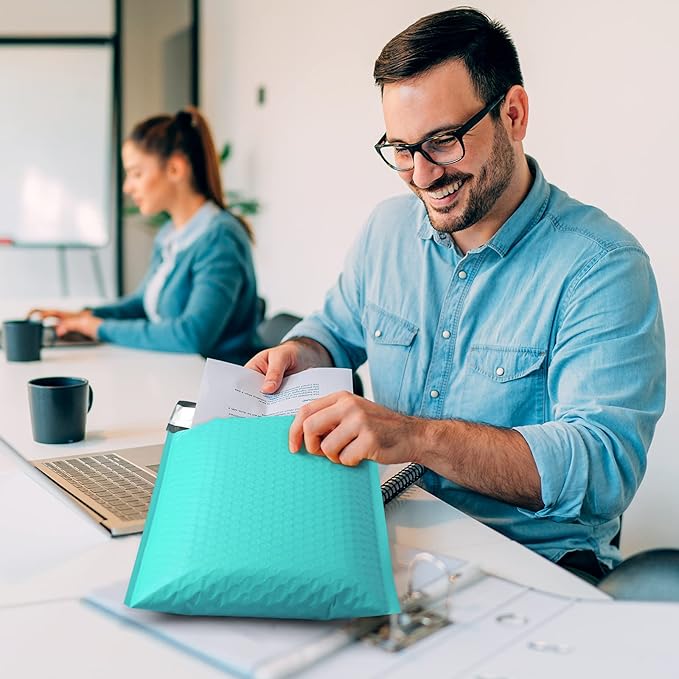 UCGOU Bubble Mailers 7.25x12 Inch Teal 25 Pack Usable Size 7.25x11 Padded Envelopes Small Business Opaque Packaging Self Seal Waterproof Boutique Bulk Shipping Bags for Jewelry Makeup Supplies #1