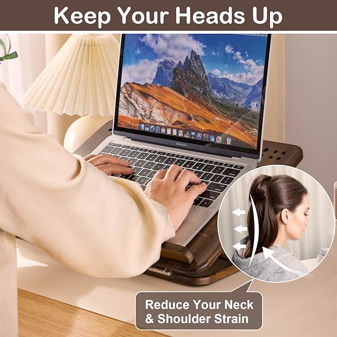 StrongTek 6-Position Bamboo Table Easel, 16x12 Inch Adjustable Drawing and Sketching Board with Built-in Handle and Back Storage, Portable Art and Lap Desk for Sketching, Reading, and Book Stand