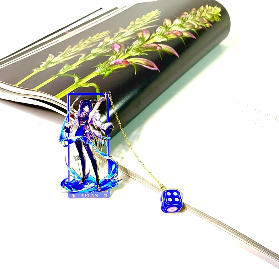 Metal Bookmarks - Genshin Impact Yelan Bookmarks with 3D Display Box - Ideal Birthday Gifts for Book Lovers