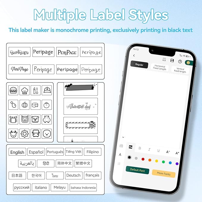 Portable Label Maker Machine P10Pro - Wireless Bluetooth Label Printer with Tape Included, Multiple Templates, Easy to Use for Office and Home Organization, USB Rechargeable（White）