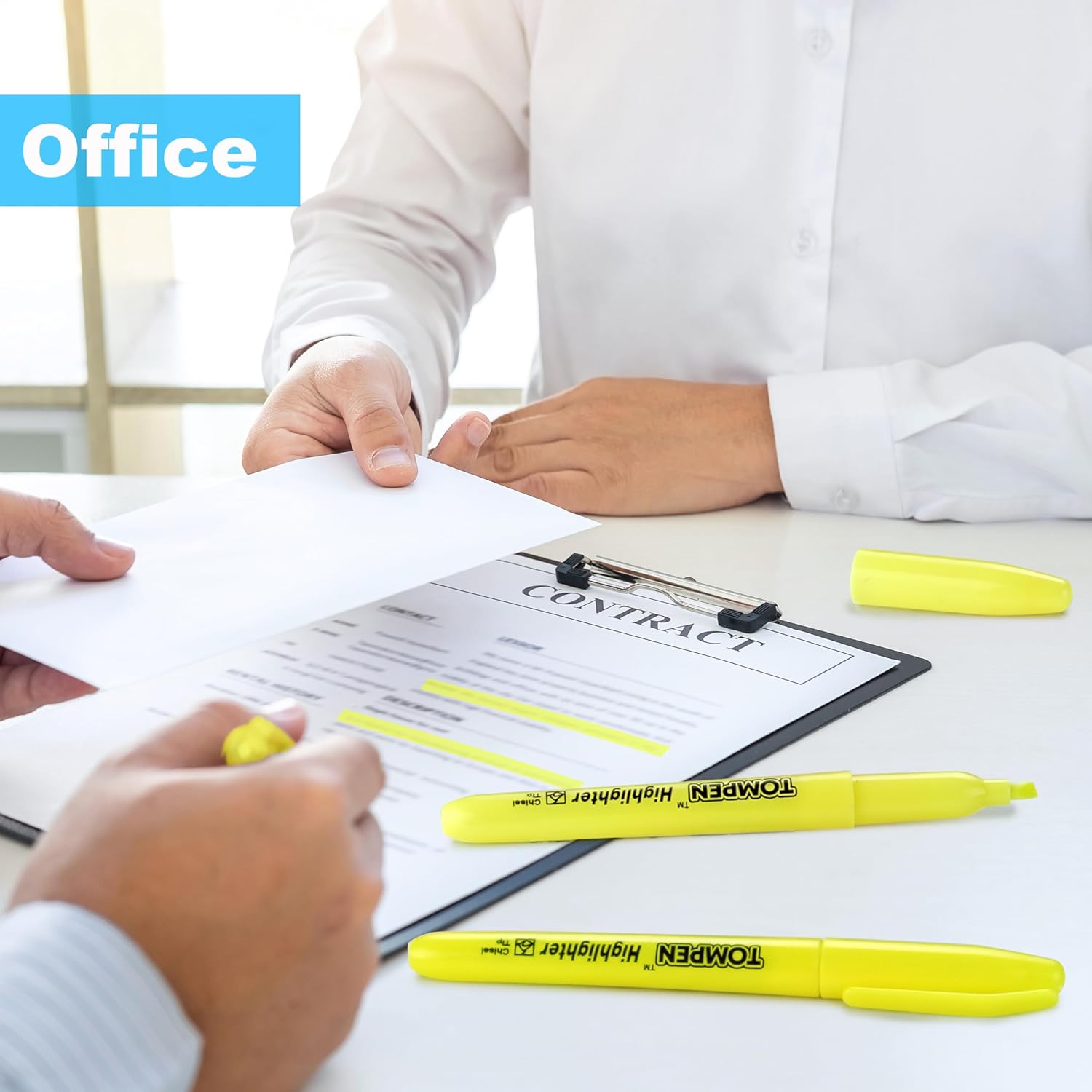 Highlighters Yellow 48 Pack – Bulk Chisel Tip High lighter Marker Set for School, Office, Bible Study, Journaling – Smear-Free, Quick Dry Ink – Fluorescent Pens for Teachers & Students