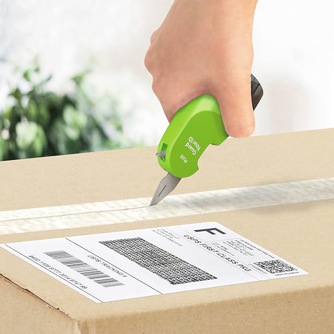 Guard Your ID 3 in 1 Wide Advanced Roller with Retractable Box & Envelope Opener and Identity Theft Prevention Security Stamp Green