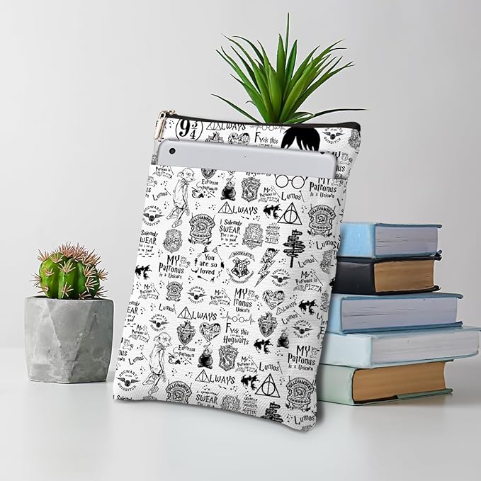 TBT Magic Stuff Wizard Book Sleeve Book Cover Book Lovers Gifts Book Club Gifts Wizard Book Protector Book Gifts for Readers Women Her Magic Movie Fans Bibliophile Mom Graduation Birthday Gifts