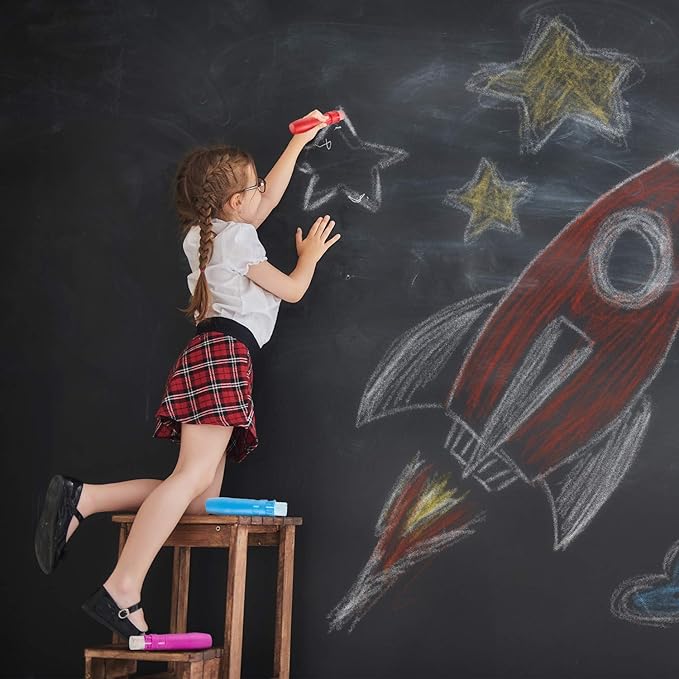 Sidewalk Chalk Holders Railroad Chalk Holder Jumbo Plastic Adjustable Clip for Kids Teachers Students Office or Classroom(15 Pieces)