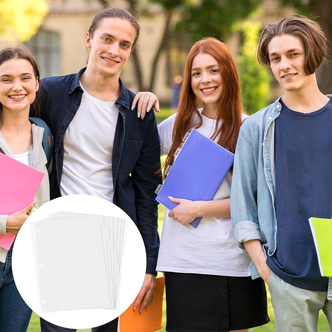 3 Ring Frosted Transparent Binder Dividers, 8 Tab Clear Binder Dividers, A4 Binder Dividers, Sturdy Plastic Dividers, Aesthetic Dividers for Binder, Tabs for Binder, 3 Hole Punch (Transparent,A4)