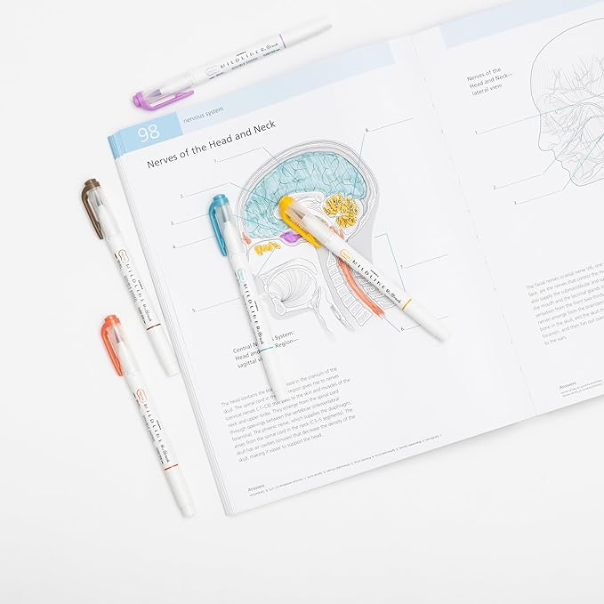 Zebra Pen Mildliner Brush Marker, Double Ended Brush and Fine Tip Pen, Assorted Warm Colors, 5 Pack