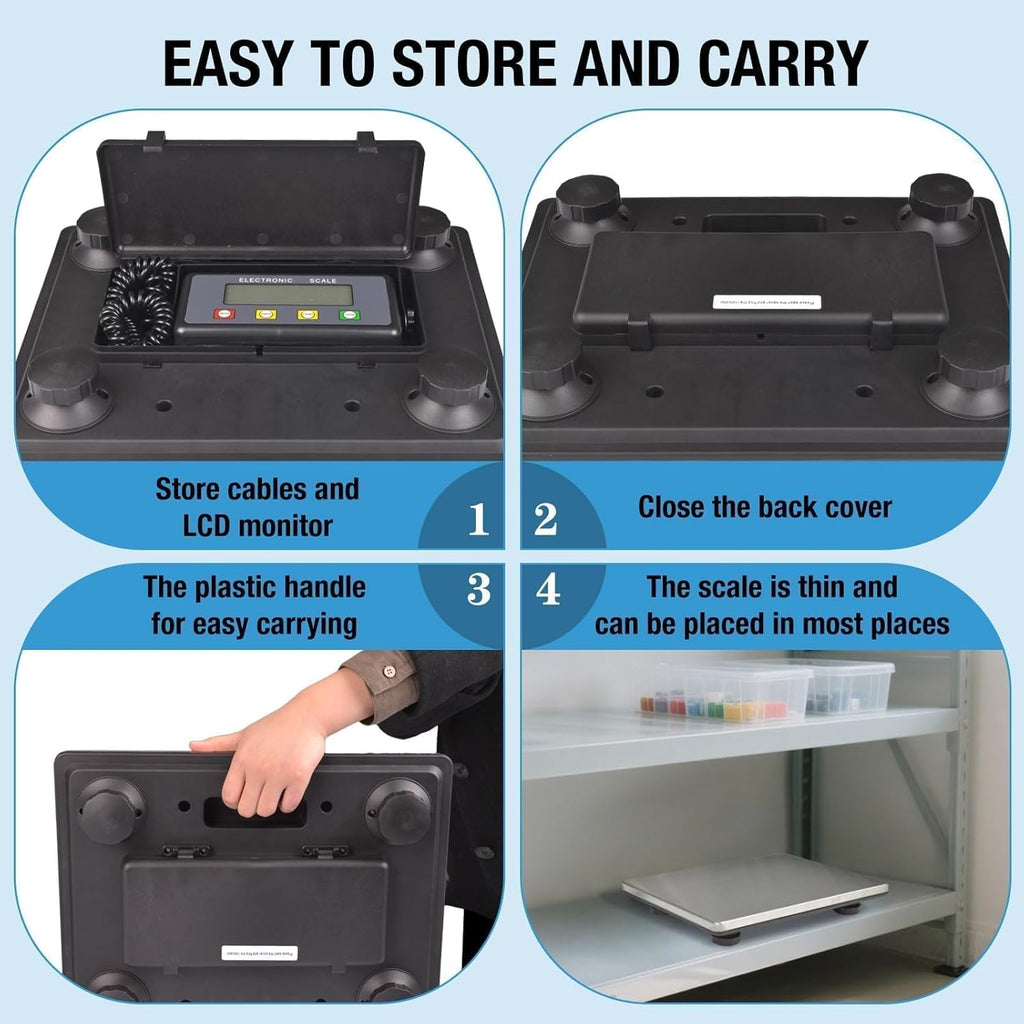 SurmountWay Large Shipping Scale, 440lb/0.35oz Digital Postal Scale with Tare/Count/Auto-Off Function, High Accurate Shipping Scale for Packages,Small Business,Luggage,Warehouse,Home (15.3"x11.8")