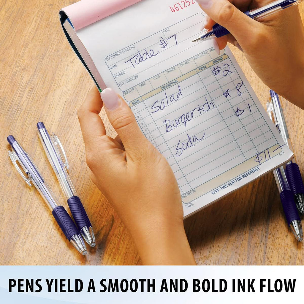 Inc. ClipClicks Retractable Ballpoint Pens - Bulk 1.0-mm Medium-Point Pen Set With Comfort Grip for School, Office, Writing, and Journaling, 50 Count, Blue