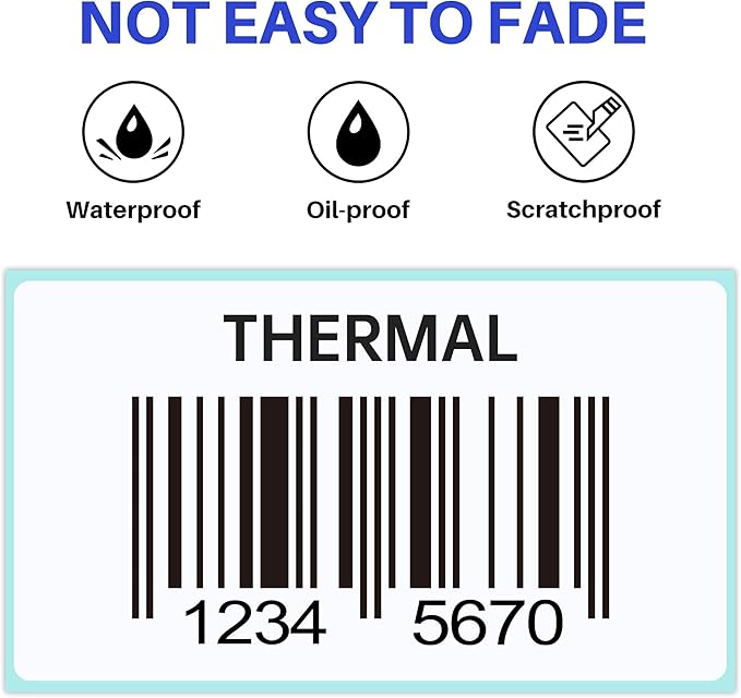 ESSENTIAL 50 Roll 2 1/4 x 1 1/4 Inch Direct Thermal Labels, 1000 Labels of Roll, Permanent Adhesive, Perforations Between Labels (50 Rolls, 50000 Labels)