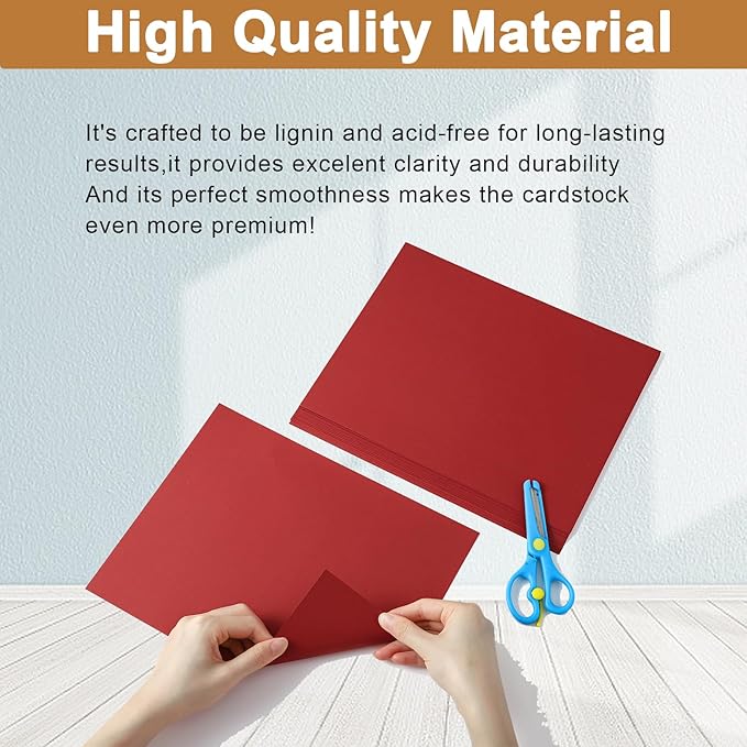 40 Sheets Christmas Red Cardstock 8.5 x 11 Craft Paper, 200gsm/75lb Premium Dark Red Card Stock for DIY Cards Making, Thank You Cards, Wedding Invitations, Birthday Decorations