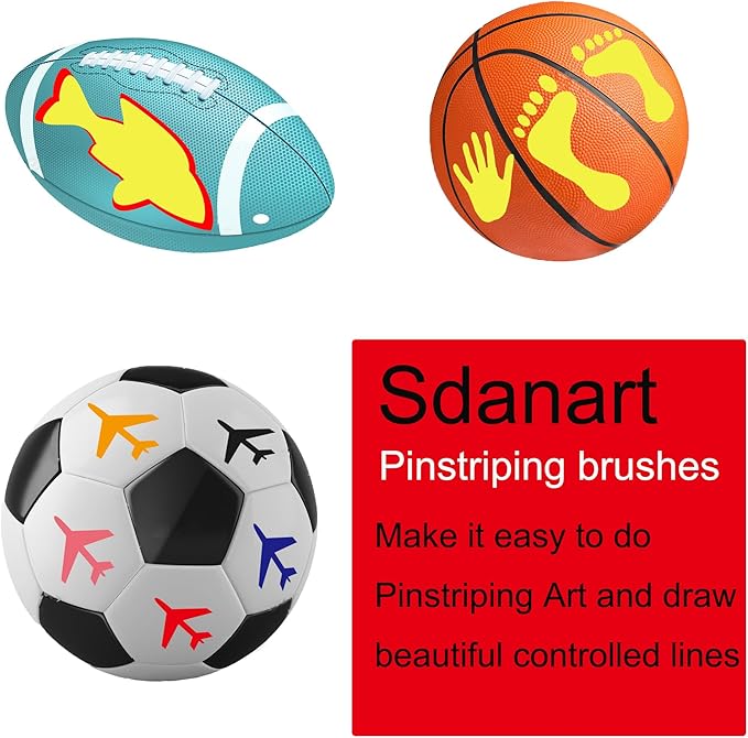 Pinstriping Brush 3 pcs High Performance Striping Brushes,Sdanart Long Liner Brush,Script Liner Brush,Sword Brush, Scroll Brushes, Professional Art Paintbrushes Paint Brushes