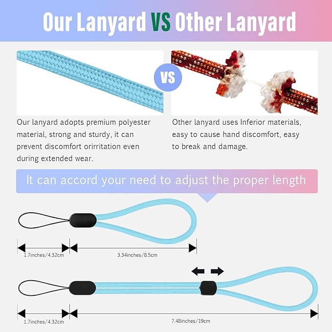 Wrist Strap Lanyard, 12 Pack Adjustable Wristlet Phone Lanyards for Keys, Cell Phone, Camera, USB Flash Drives, Flashlight, Keychain, ID Name Tag Badge(Mix Color)