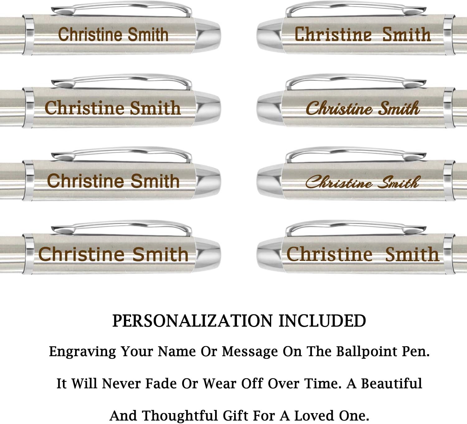 Amlion Personalized Pens Custom Engraved Pen with Name, Refillable Medium Refill, Personalized Gifts for Men Women
