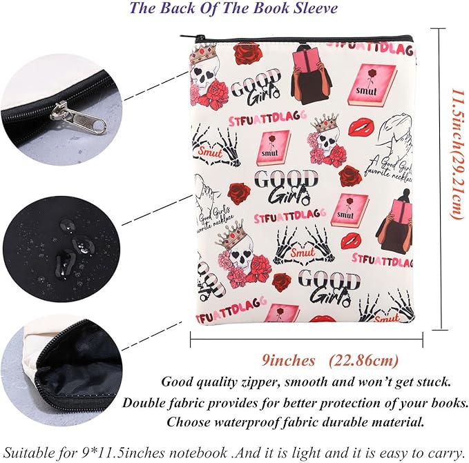 Good Girl Book Sleeve Smutty Reader Gift Just A Girl Who Loves Smut Book Cover Spicy Lover Booktok Merch Literary Gift Romance Read Gift(JustGirlLoveSmutBS)