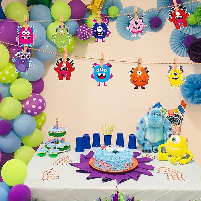 BeYumi 45Pcs Monster Cutouts Bulletin Board Decorations Set Colorful Cartoon Wall Decals Stickers DIY Cardstock Paper Cutout for Back to School Classroom School Nursery Bedroom Monster Birthday Party