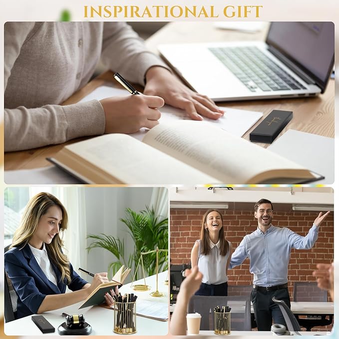 PerKoop 10 Set Thank You Gifts Inspirational Ballpoint Pens with Gift Boxes Bulk Appreciation Party Favors for Employee Coworker Staff Team Friends Office Supplies(Black,Difference)