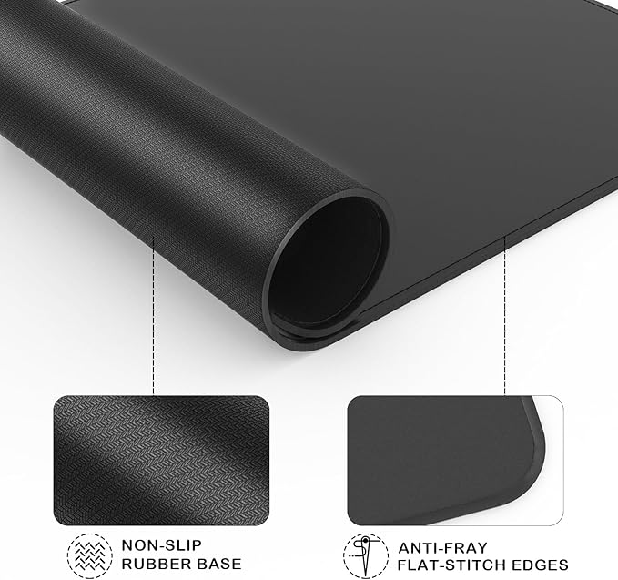 eulps Mouse Pad with Stitched Edge, Multiple Patterns Computer Mouse Pads with Non-Slip Rubber Base, Washable Cloth Mousepad, for Gaming, Laptop, PC (Graphite)