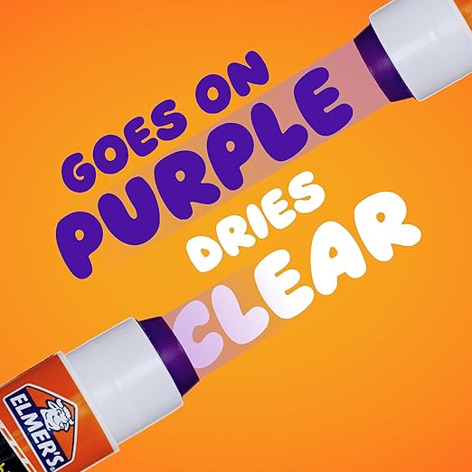 Elmer's Disappearing Purple School Glue Sticks, Child-Friendly, Acid-Free and Washable - 7 Grams, Pack of 30