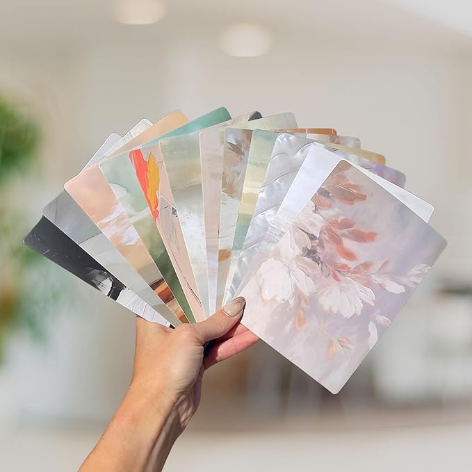 E-reader Cardstock Paper Inserts for Clear Case | 12 pk 4.88 x 6.73” inches Paper White 11th Generation 6.8" Screen Compatible Put Behind Case Colorful Floral Designs Change Out (Design Mix 8)