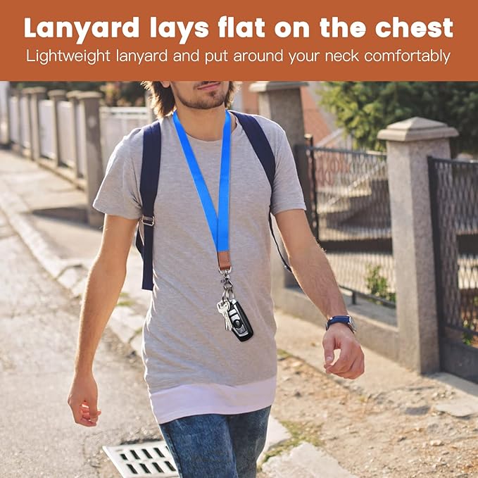 XCHIN Lanyards for Keys, Blue Keychain Long Lanyard for Women Men, Cute Neck Lanyard for ID Badges Wallet