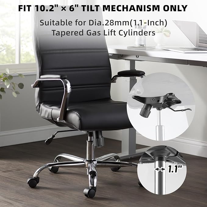 500Lbs Office Chair Replacement Parts, w/ 6'' x 10.2" Mounting Holes Chair Base Heavy Duty Plate Swivel Tilt Control Seat Mechanism for Executive and Gaming Chair