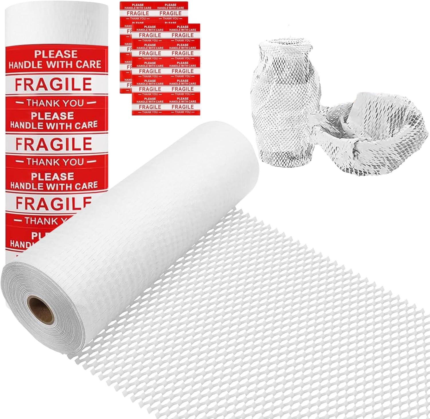 Honeycomb Packing Paper, 12" x 200' Packing Paper Substitute Alternative for Bubble Cushioning Wrap for Moving Shipping Packaging, Recyclable Moving Supplies Bubble Packing Wrap Roll-White