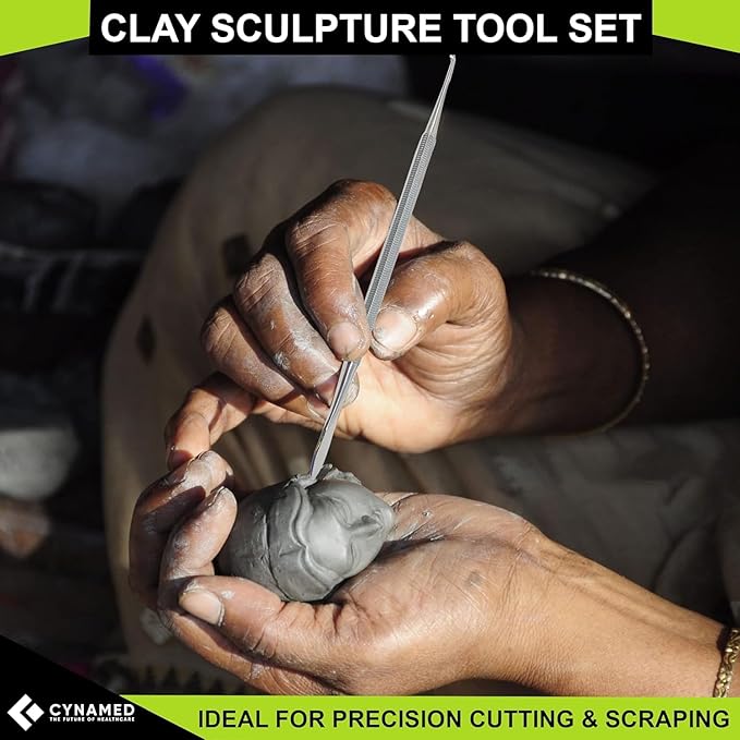 CYNAMED 10 Pc Stainless Steel Spatula Wax & Clay Sculpting Tool Set