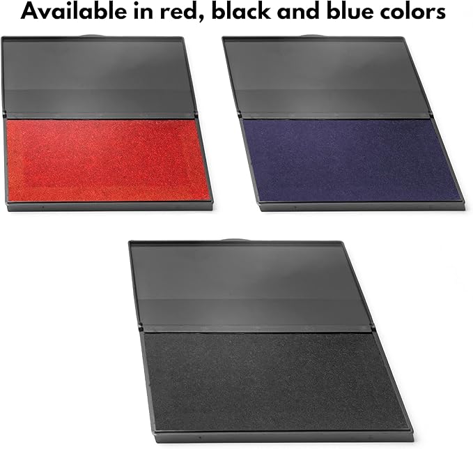 Ink Pad for Rubber Stamps, Stamp Pad for Clear Impression Stamping, Quality Felt Pad Black Ink, Red Ink, Blue Ink (Blue, L (3.5 * 6.3))
