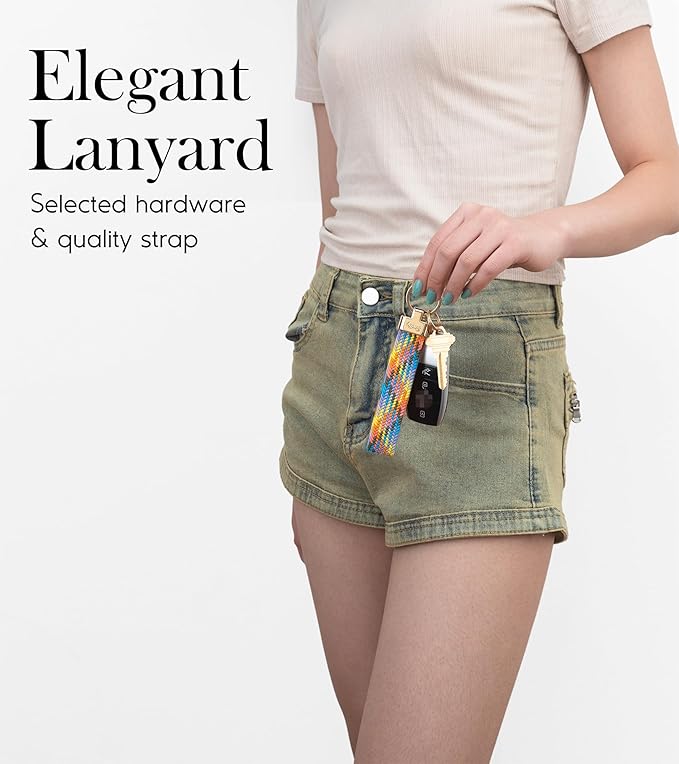 SENLLY Wristlet Lanyard, Stretchy Keychain Holder, Original Elastic Anti-Drop Design Keyring