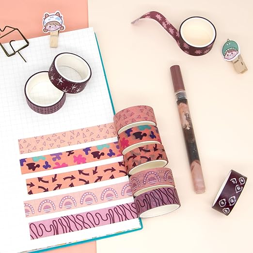 Mooker 36 Rolls Washi Tape Set - Decorative Adhesive Tape, Colored Masking Tape for DIY Crafts, Bullet Journaling, Gift Wrapping, Scrapbooking Supplies, Party Decorations and Arts