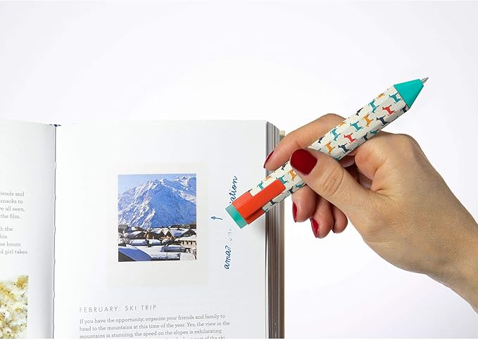 Pen Bookmark with Refills | Erasable Ballpoint Gel Pen and Bookmark 3-in-1 | Ink Novelty Pen with Eraser | Page Marker | Book Marker | Page Holder Clip | Gift for Reader and Writer (Dog)