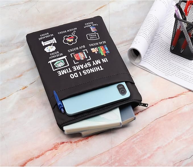 LQRI Book Lover Book Sleeve Bookworm Gift Things I Do in My Spare Time Books Pouch Book Cover for Paperback Bookish Gift…