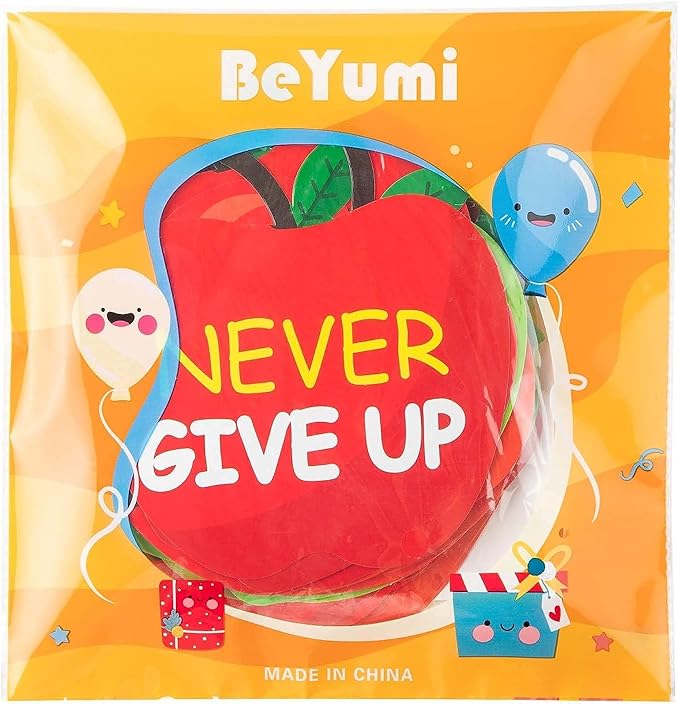 BeYumi 45 Pcs Apples Positive Sayings Accents Cutouts for Classroom Bulletin Board Decoration Inspirational Motivational Quotes Name Tags Wall Decals Creative Back to School Educational Materials