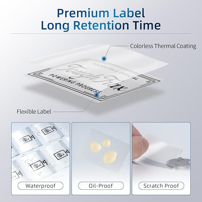 Phomemo Transparent Thermal Labels for M110/M120/M220/M150/M250 Label Maker, Self-Adhesive Thermal Label 1.57"x1.18"(40x30mm), 230 Labels/Roll, for Barcode, Address, Bussiness and Home Use, Sliver