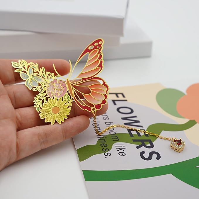 Butterfly Bookmarks for Women,Cute Funny Metal Bookmark,Unique Gifts Book Markers for Women Book Lovers,Teacher Appreciation Gifts,Valentine Mother's Day Christmas New Year Birthday Gift