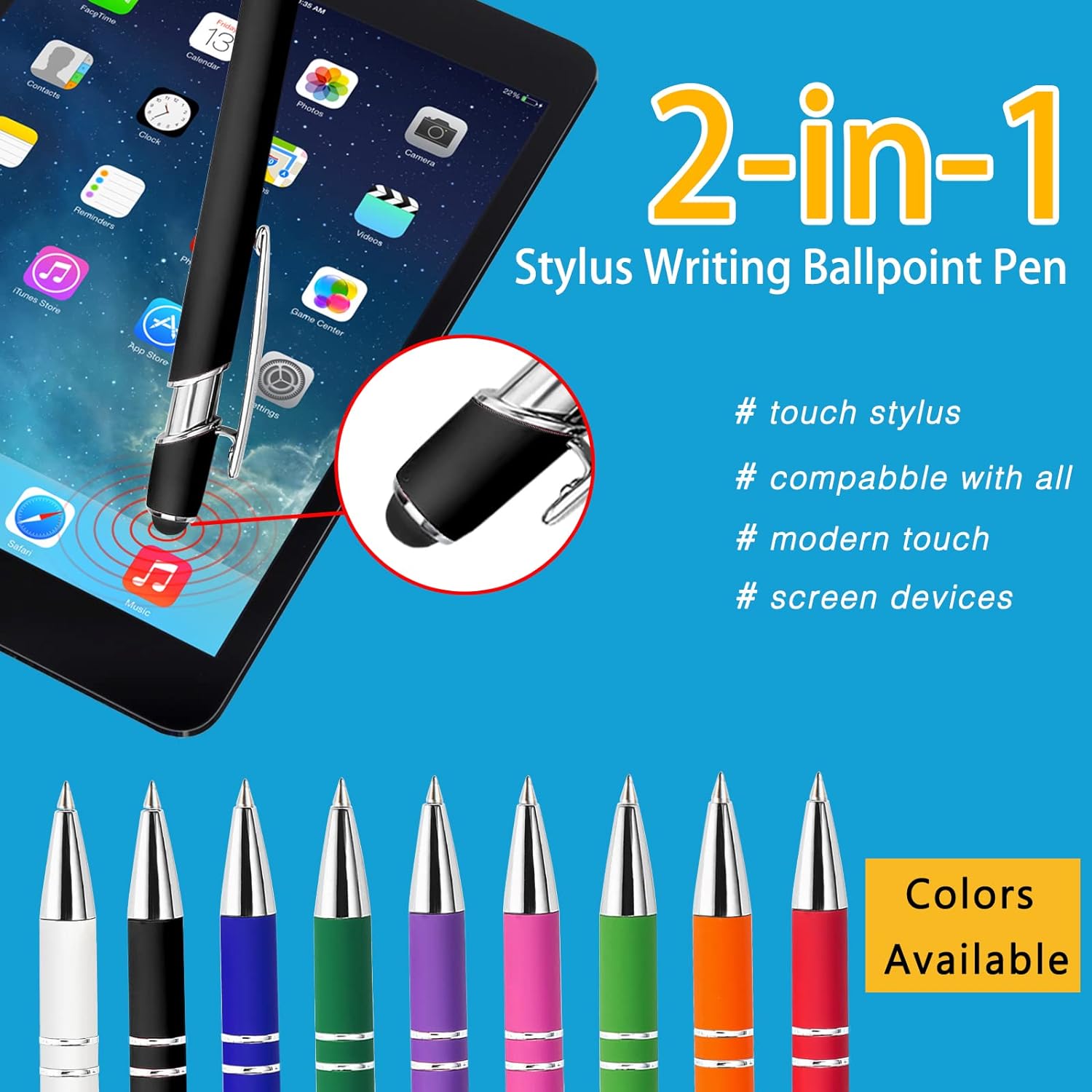 Max 500 Pcs Personalized Pens Bulk, Custom Pens with Free Engraving, Customized Stylus Tip Ballpoint Pen with Your Name Massage Text for School Office Business Graduation Anniversaries-100 Packs