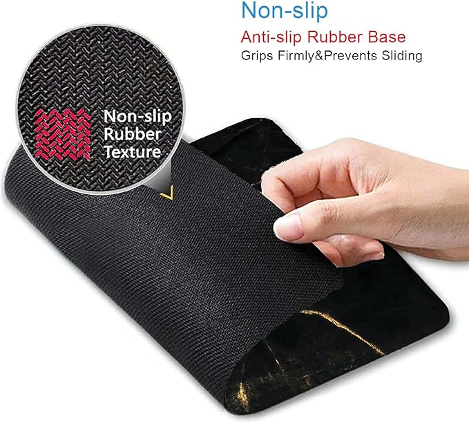 Mouse Pad,Black and Gold Marble Mouse Pad, Modern Marbling Mousepad, Custom Small Mouse Pads with Designs, Portable Office Non-Slip Rubber Base Wireless Mouse Pad for Laptop