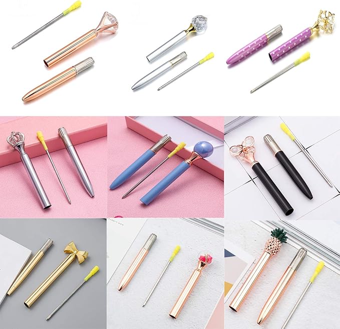 PASISIBICK 3.2 in Black Ink Ballpoint Pen Refills for Metal Diamond Pen(Pack of 20)