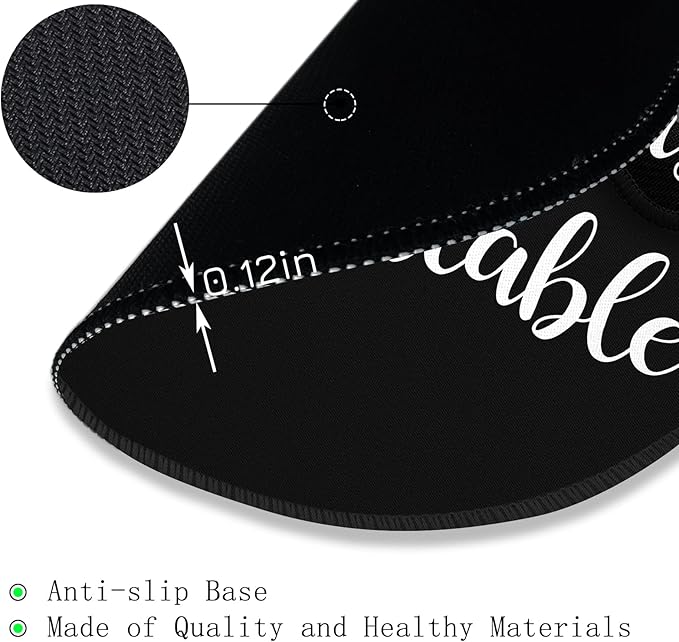 Gctriki Everything is Figureoutable Mouse Pad, Inspirational Office Desk Decor for Men Women, Black Round Computer Mouse Pads for Desk Laptop Gaming, Inspirational Office Gifts for Coworkers