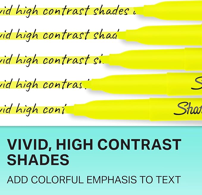 Sharpie Pocket Highlighters, Chisel Tip, Fluorescent Yellow, 36-Count Set for Office Supplies, School Supplies, Bible Study, and Home Office Essentials