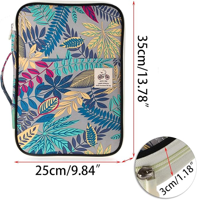 BTSKY New Multi-functional A4 Document Bags Portfolio Organizer-Travel Pouch Zippered Case for Ipads, Notebooks,Documents