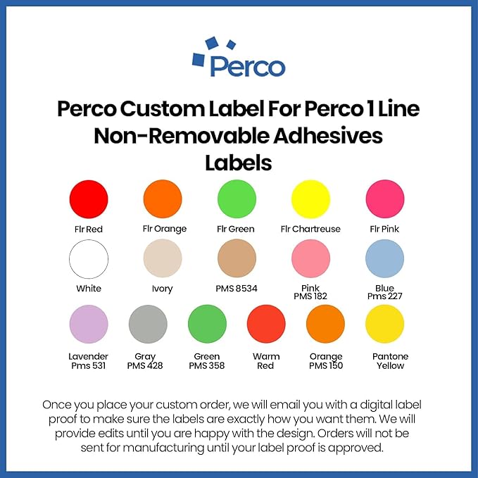 Custom Price and Date Labels for Perco Lite, X, Plus and Perco Pro 1 Line Guns - Choose Color, Font and Imprint - Case of 30 Sleeves