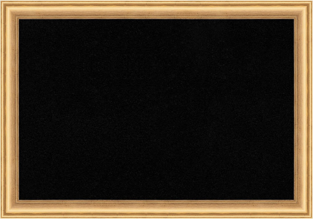 Amanti Art Black Cork Board for Wall, 14x20 Vision Board with Gold Wood Frame, Small Corkboard Office Decor for Home Organization, Casual Corkboard Pinboard to Display Items for Home Organization in