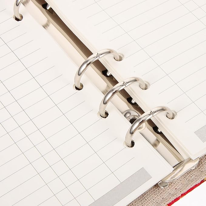 Tofficu A6 Budget Binder Japanese Maneki Neko Lucky Cat 6 Ring Planner Notepads Money Organizer Cotton and Linen Notebook Cover for Cash Bills Coupon Budgeting Expense Saving